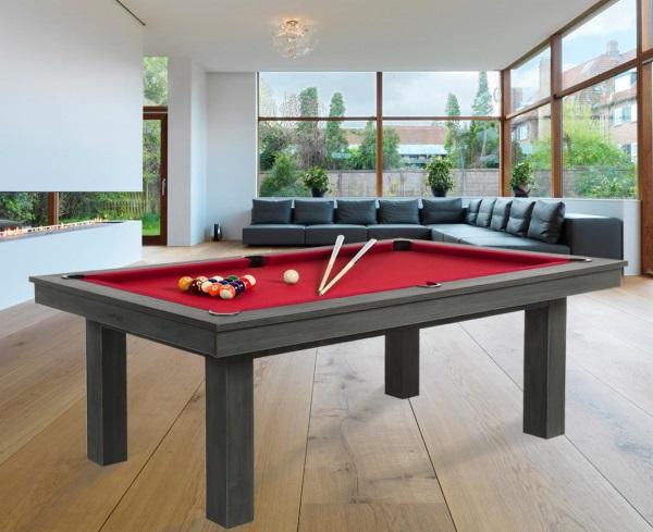Billar indoor LAFITE amb tapa gris i vermell muntat