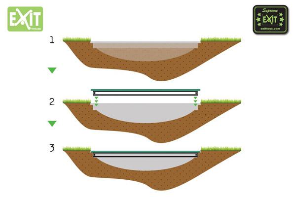 Cama elástica 305 cm EXIT Supreme Ground Level