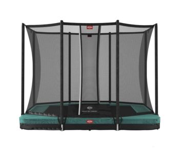 Trampolim retangular BERG ULTIM FAVORIT INGROUND + xarxa comfort 280 verda per enfonsar