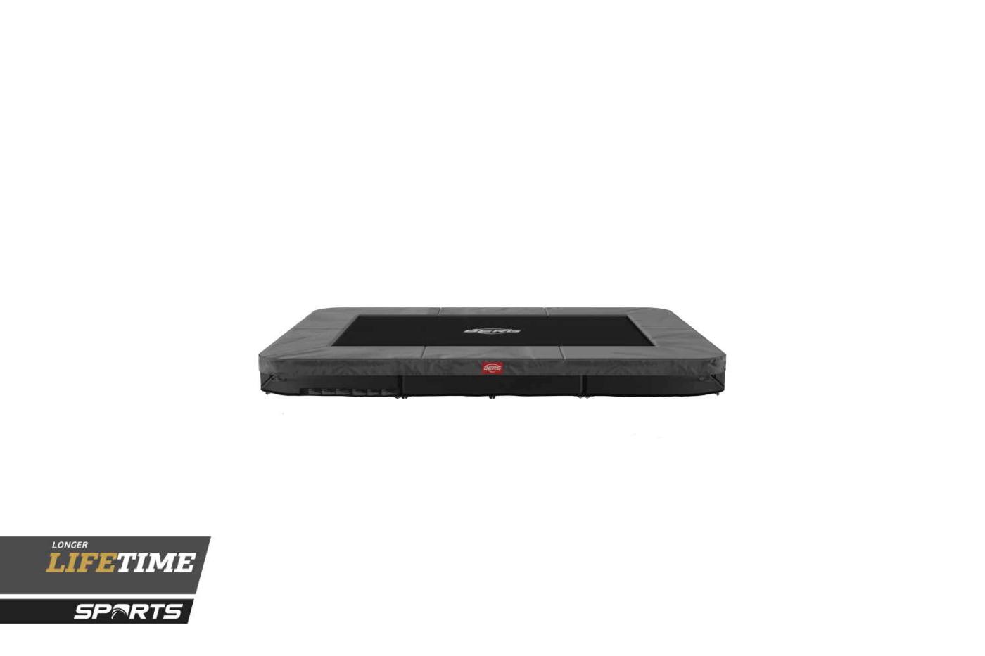 Cama elástica rectangular para enterrar BERG ULTIM FAVORIT INGROUND 280 Gris