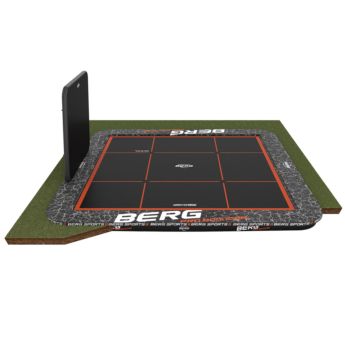 Trampolin gigante para enterrar BERG ULTIM PRO BOUNCER FLATGROUND 5x5 m con aerowall Black & Grey