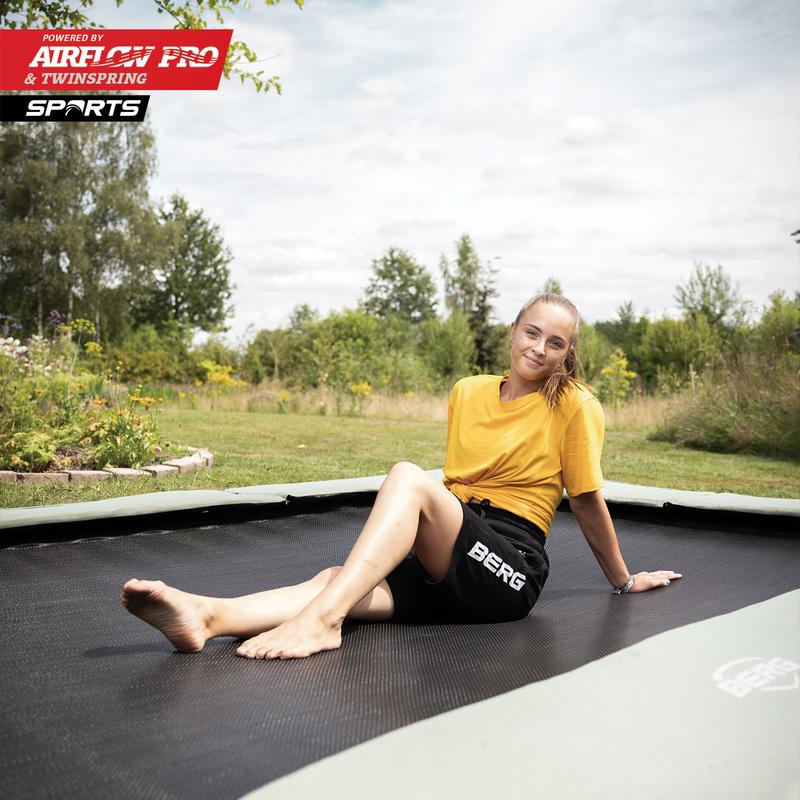 Cama elástica rectangular a nivel de suelo BERG SPORTS Ultim Champion ECO FlatGround 410