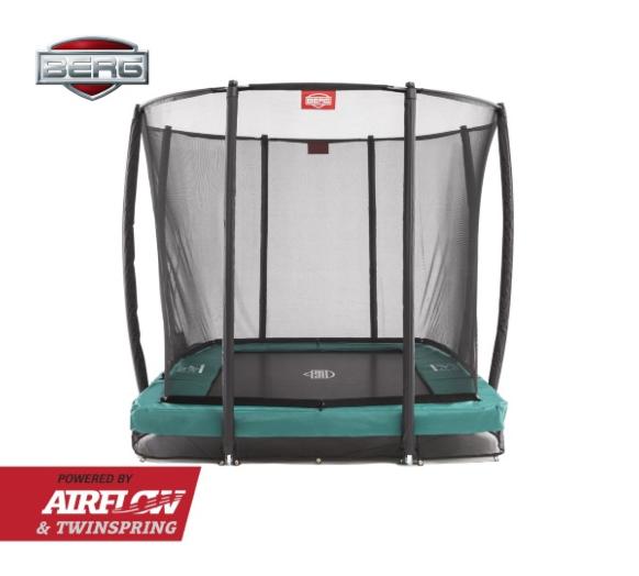 Cama elástica BERG Ultim Inground Champion Green con red Deluxe