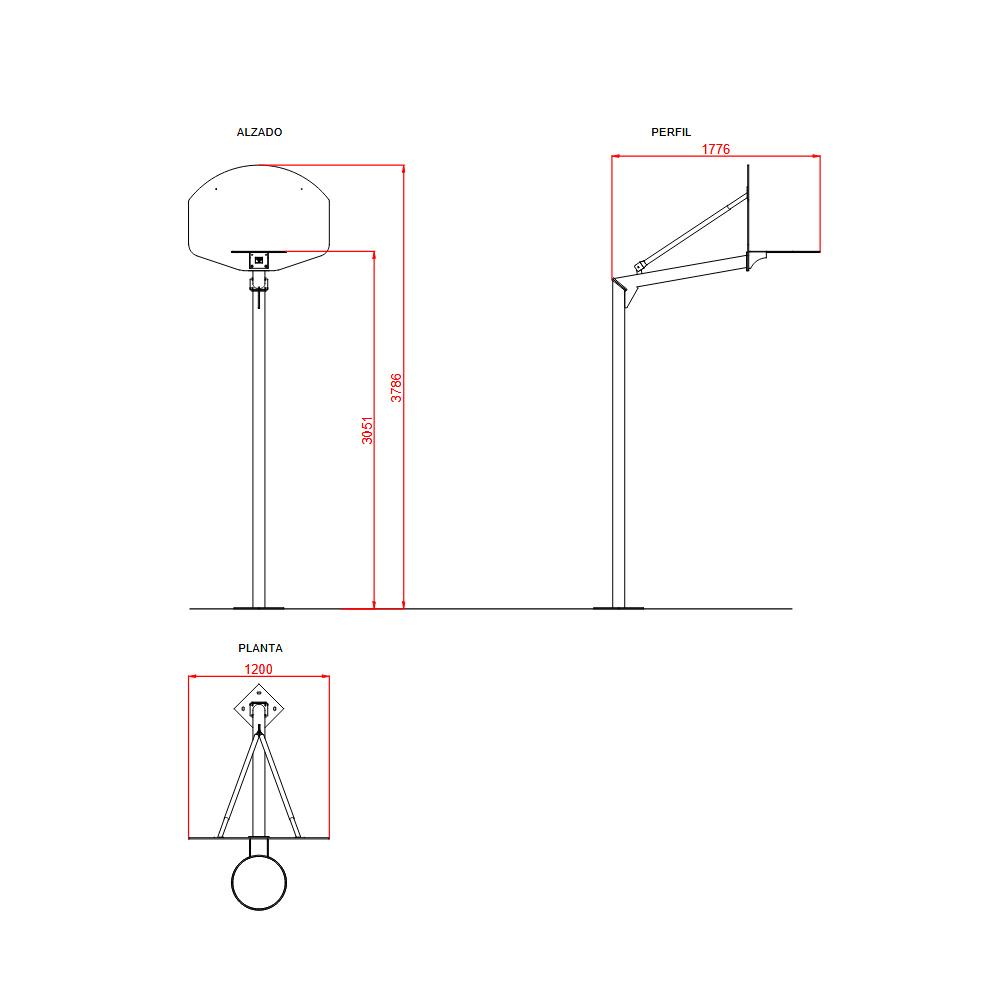 Canasta de Baloncesto Antivandálica