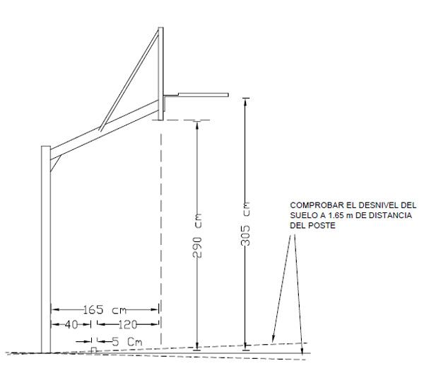 Cesto basquetebol fixo reglamentario