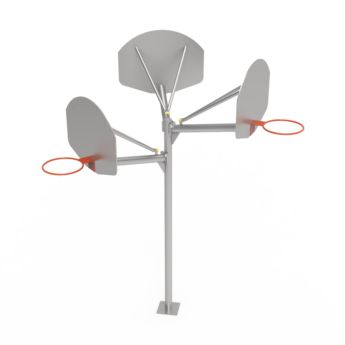 Canasta de Básquet Triple para Uso Público