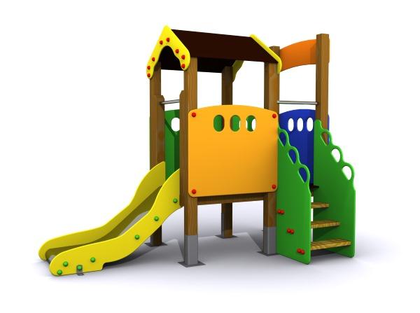 Parc infantil caseta elevada Basilea homologada per ús públic 