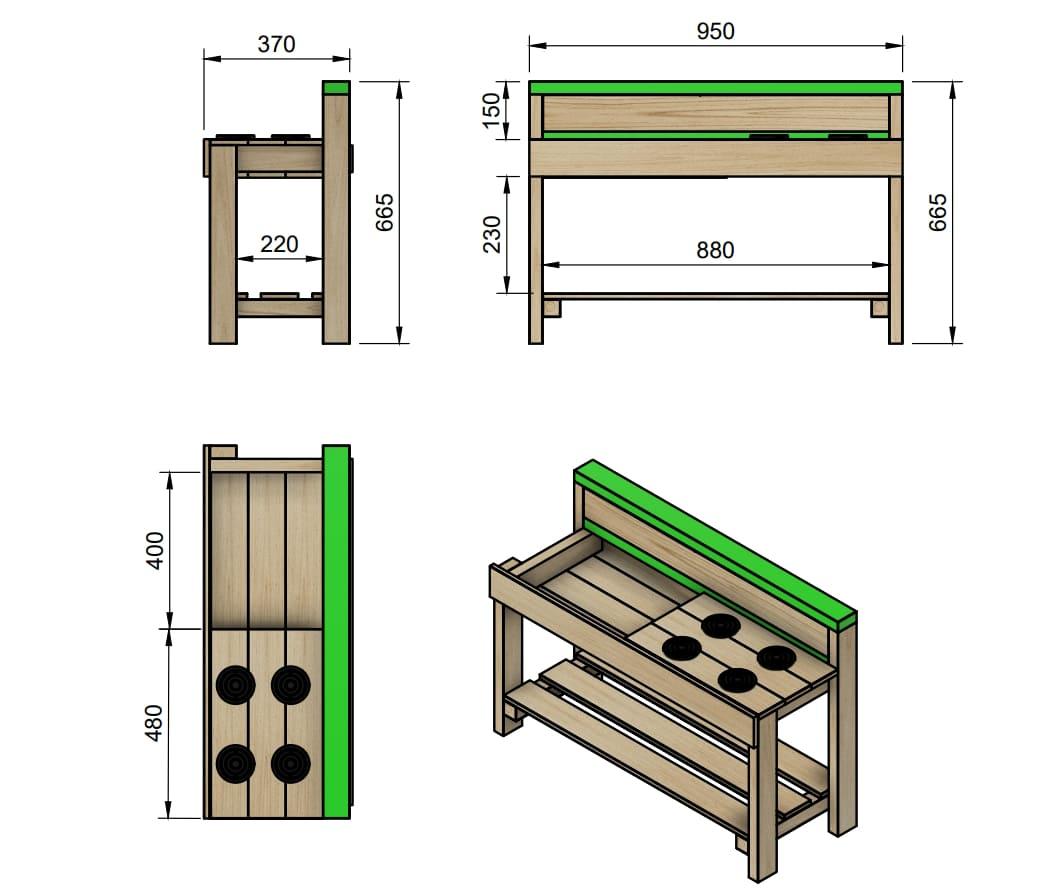 Casita infantil de madera homologada MASGAMES LOLLIPOP XXL Horeca con cocinita