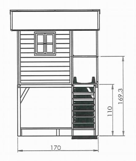 Casita infantil de madeira EXIT LOFT 700 natural