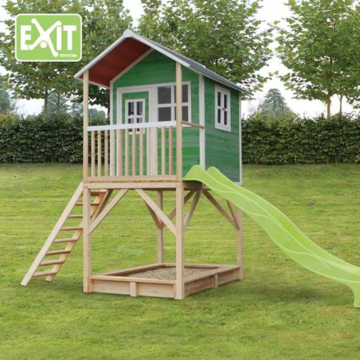 Casita infantil madeira EXIT Loft 700 verde