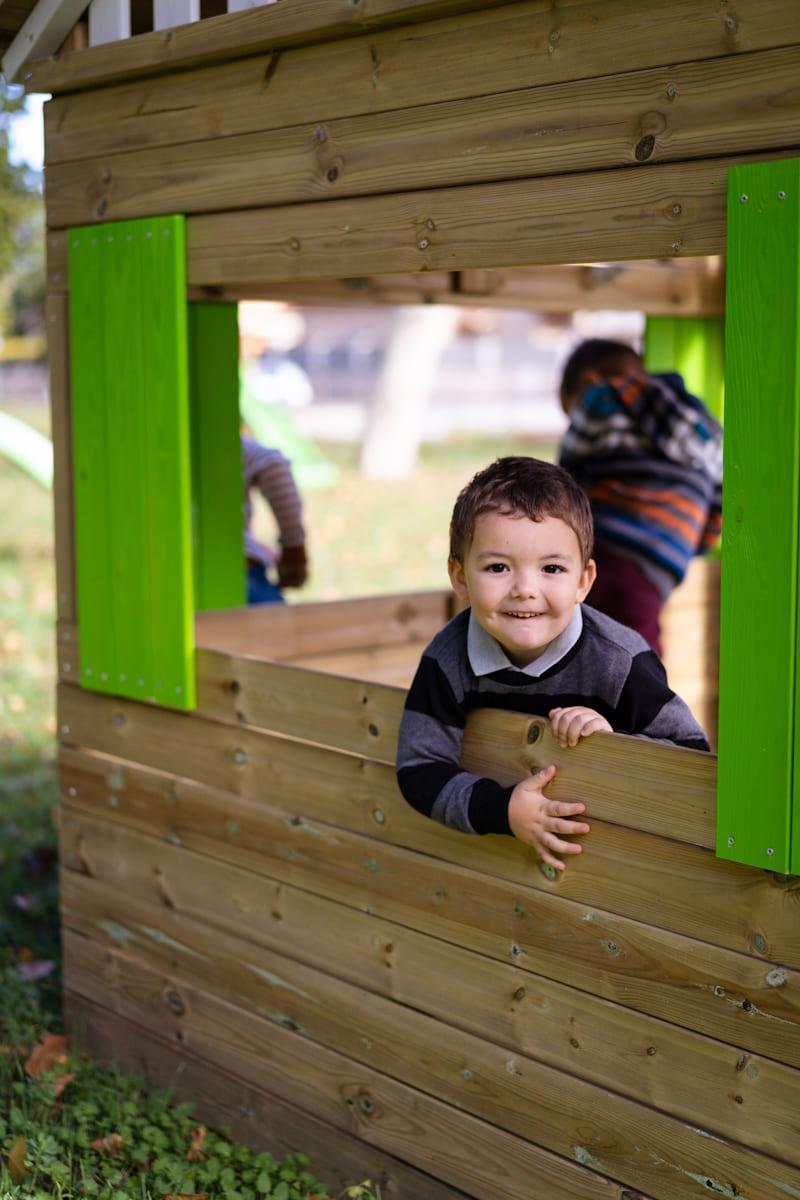 Casita infantil de madera homologada MASGAMES LOLLIPOP XXL Horeca con cocinita