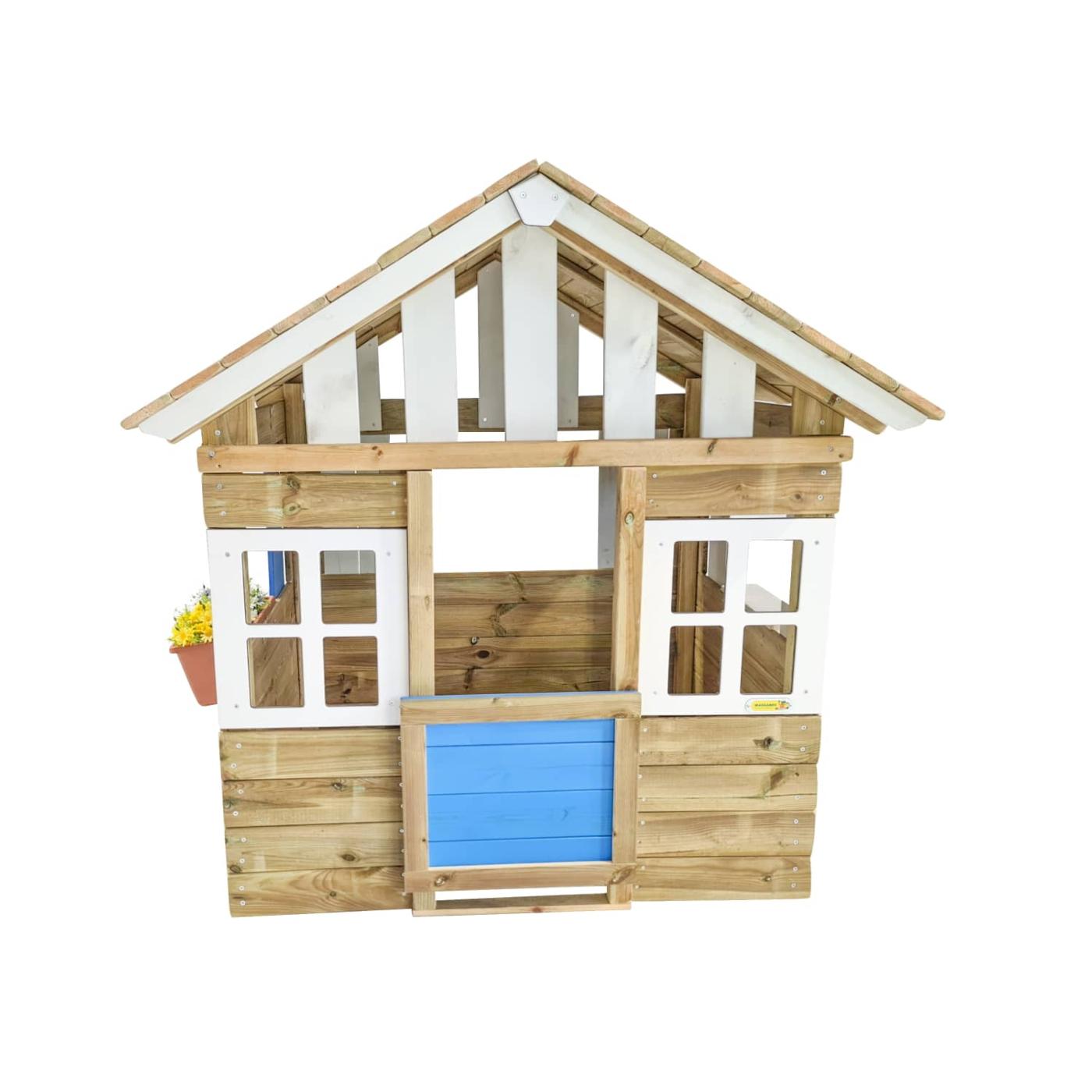 Casita infantil de jardín MASGAMES LOLLIPOP AZUL fabricada en madera tratada de pino