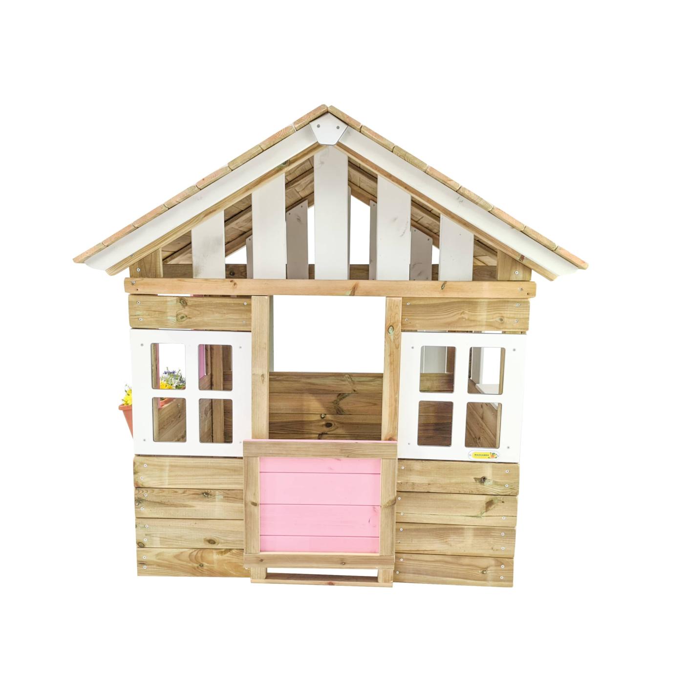 CASITA INFANTIL MADERA MASGAMES-LOLLIPOP ROSA - MA800521, Coches eléctricos  y motos para niños a batería 12v con mando RC, quads infantiles, tractores  infantiles, camiones para niños, realizamos envíos a domicilio.