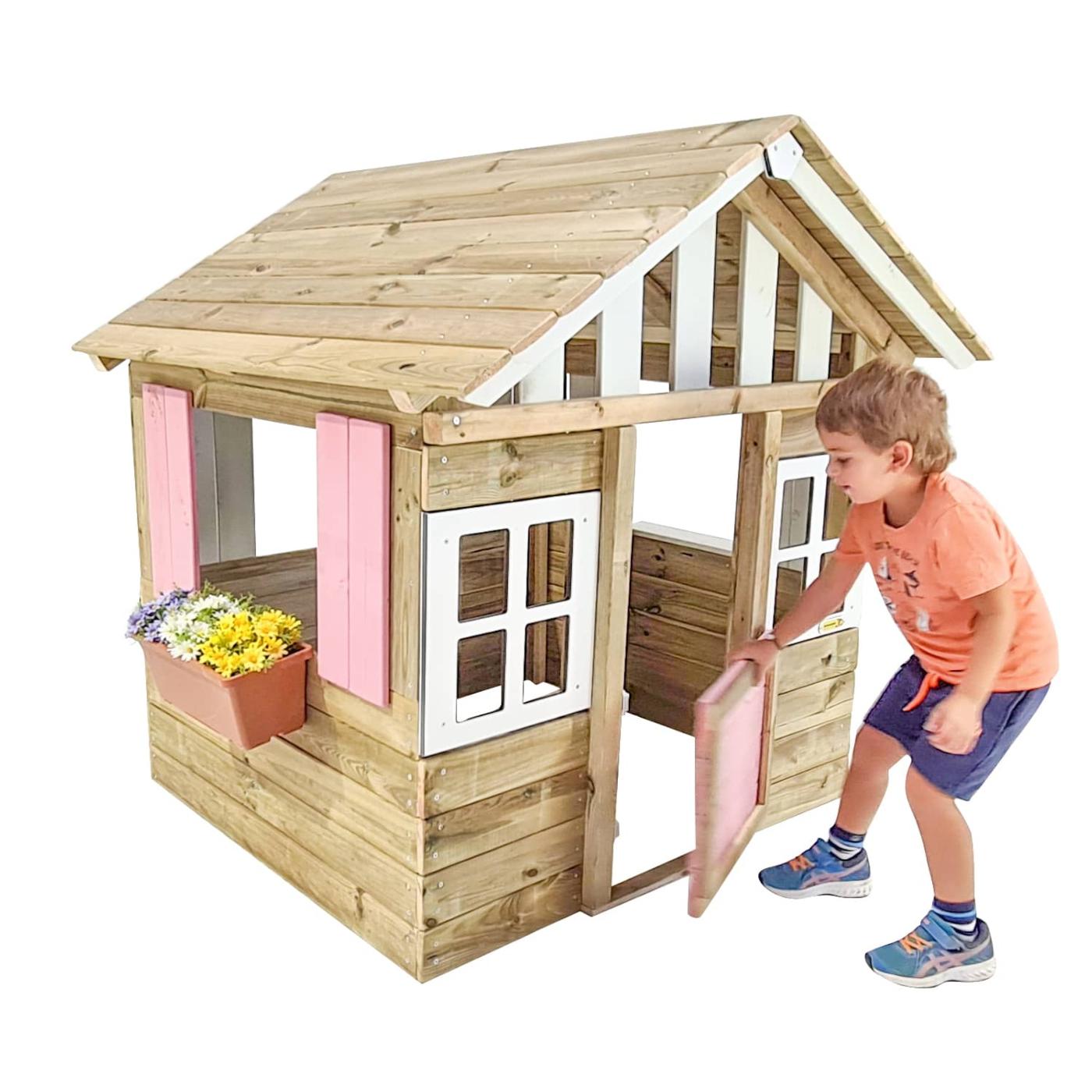 Casita infantil de madera para el jardín MASGAMES Lollipop ROSA