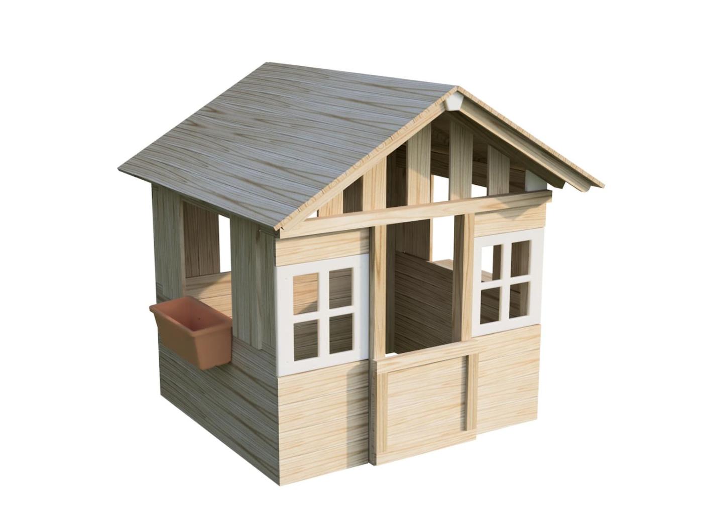 Casita infantil de madera tratada MASGAMES LOLLIPOP NATURAL