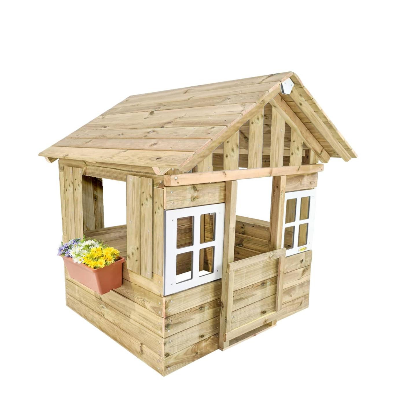 Casita infantil de madera tratada MASGAMES LOLLIPOP NATURAL sin pintar