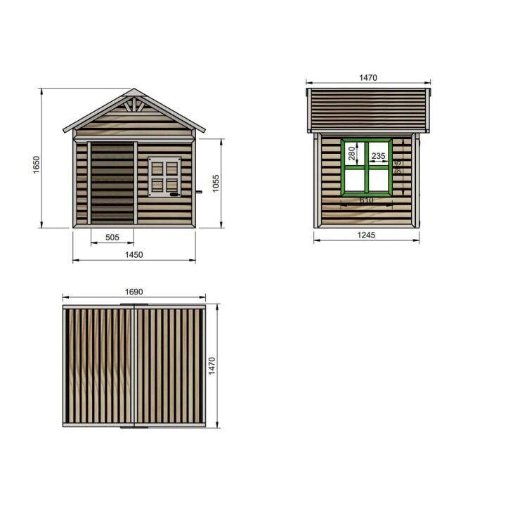Casita infantil MASGAMES FLAM HORECA madera panelada de fácil montaje 3