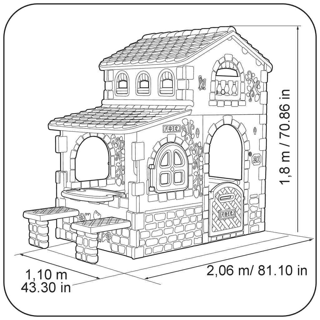 Casita infantil de plástico Super villa Feber la más grande medidas