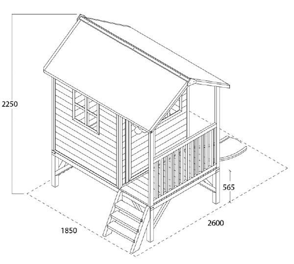 Casita infantil madeira loft elevada 6