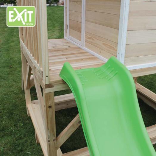 Casita-de-madeira-Loft-500-Natural-tobogán