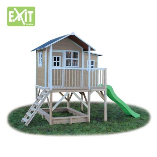 Casita-de-madeira-Loft-550-Natural-tobogán-lado