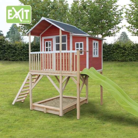 Casinha de madeira infantil EXIT Loft 750 vermelha