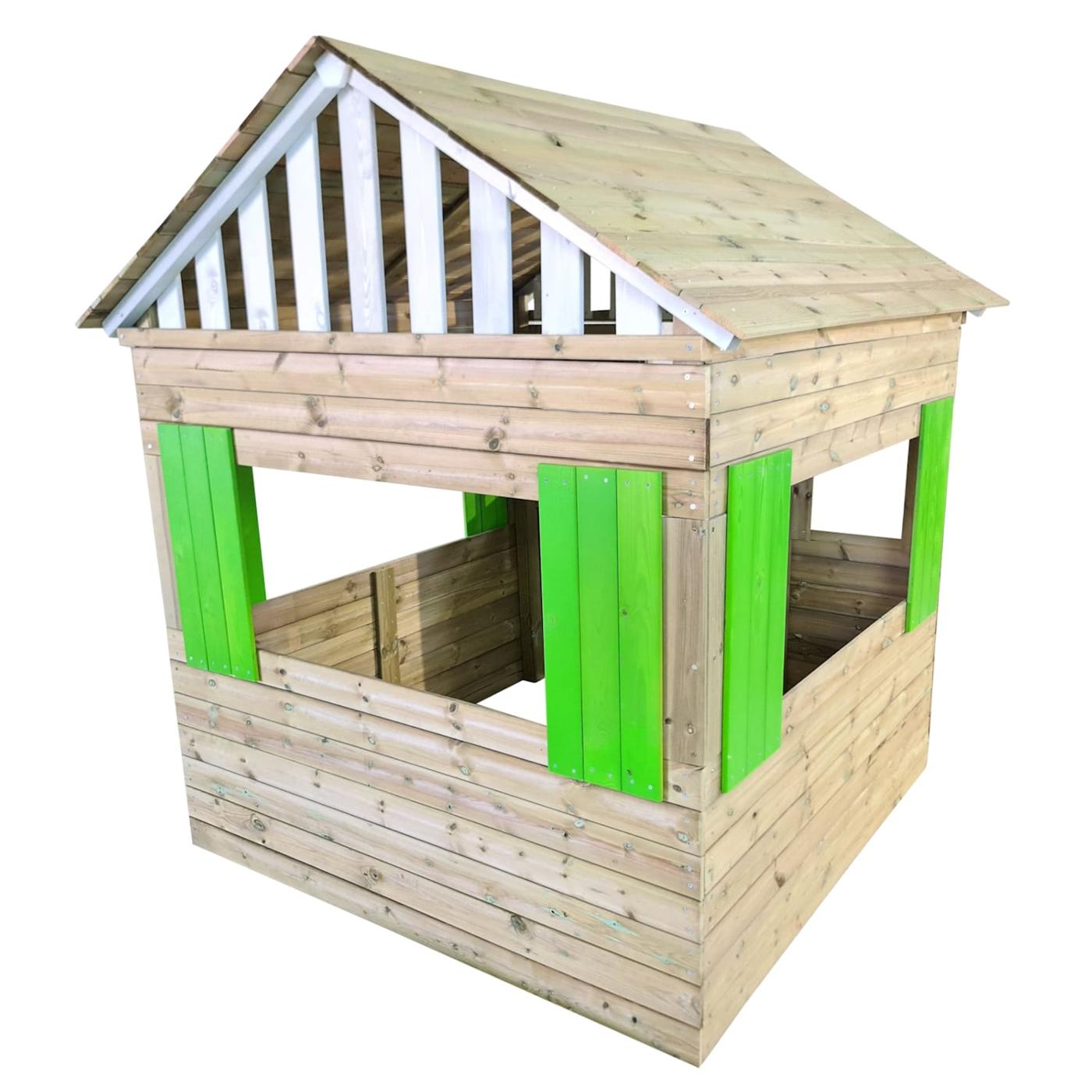 Caseta infantil de fusta per a l'exterior de grans dimensions MASGAMES LOLLIPOP HORECA amb cuineta