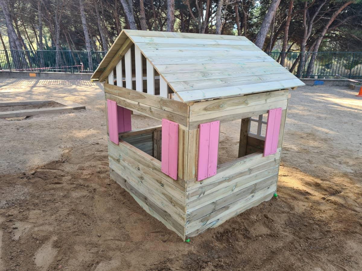 Casita de madera homologada uso público Masgames Lollipop XL Rosa Horeca