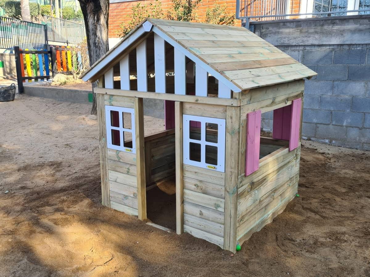 Casita de madera homologada uso público Masgames Lollipop XL Rosa Horeca