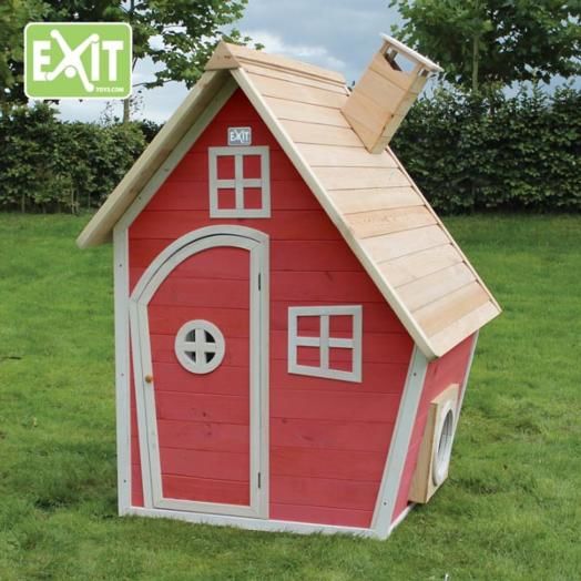 casita de madera infantil exit toys fantasia roja