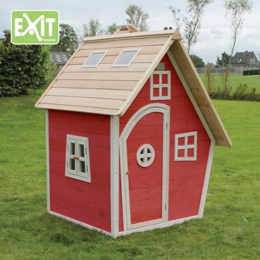 caseta infantil de fusta vermella fantasia exit toys