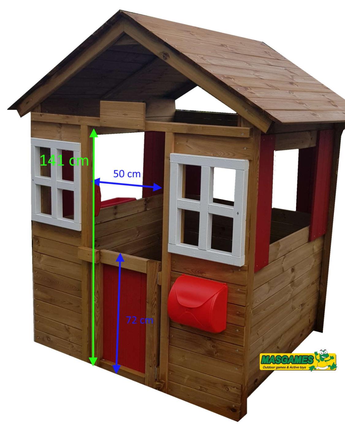 Casita infantil de madera Fresita Deluxe XL medidas