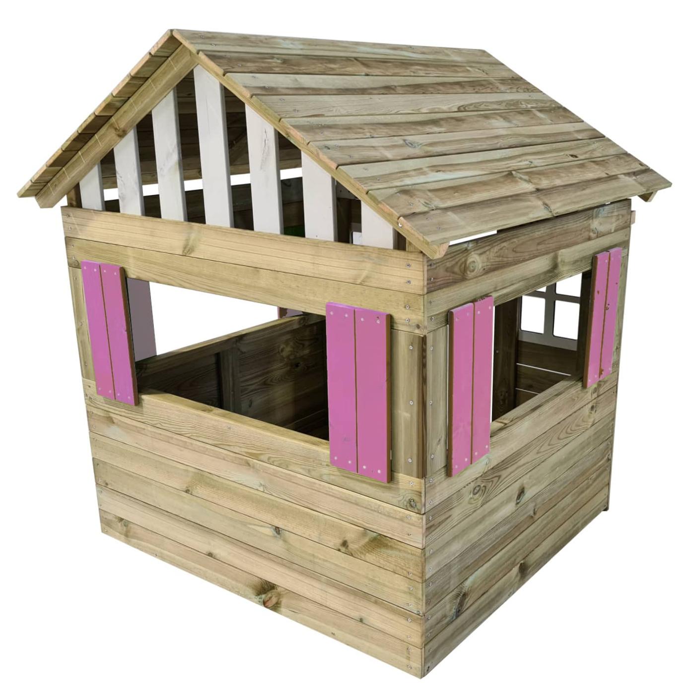 Casita de madera homologada uso público Masgames Lollipop XL Rosa Horeca