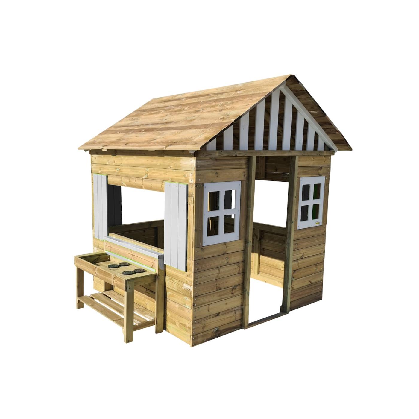 Caseta infantil de fusta per a l'exterior MASGAMES LOLLIPOP HORECA amb cuineta