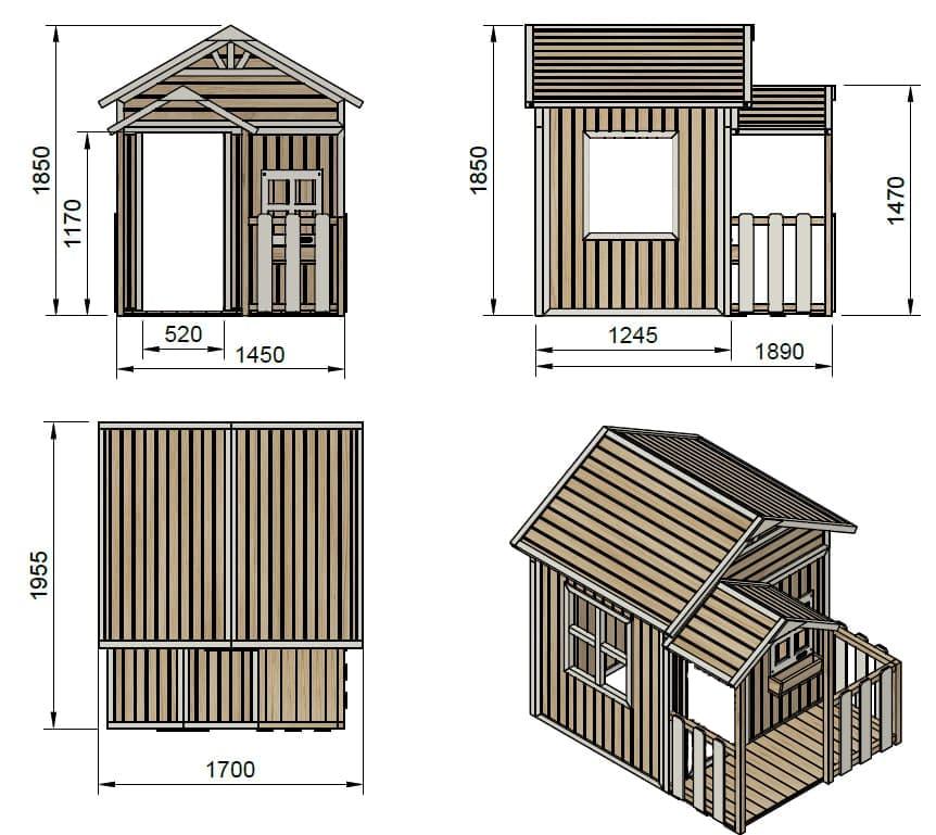 Casita infantil de madera panelada MASGAMES OLDEN HORECA