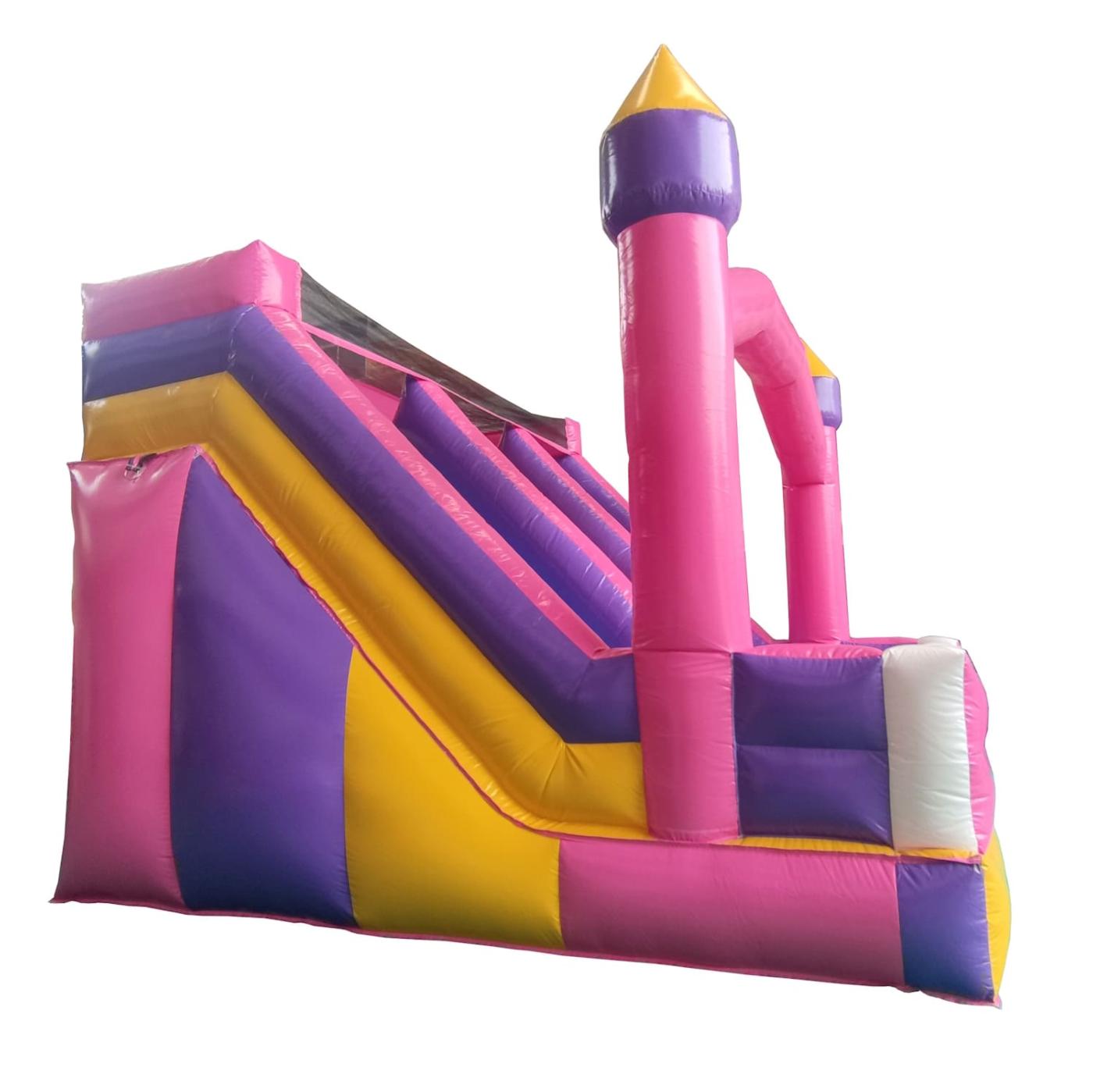 castillo hinchable rosa Double Slide Fun Pink Castle uso profesional avyna