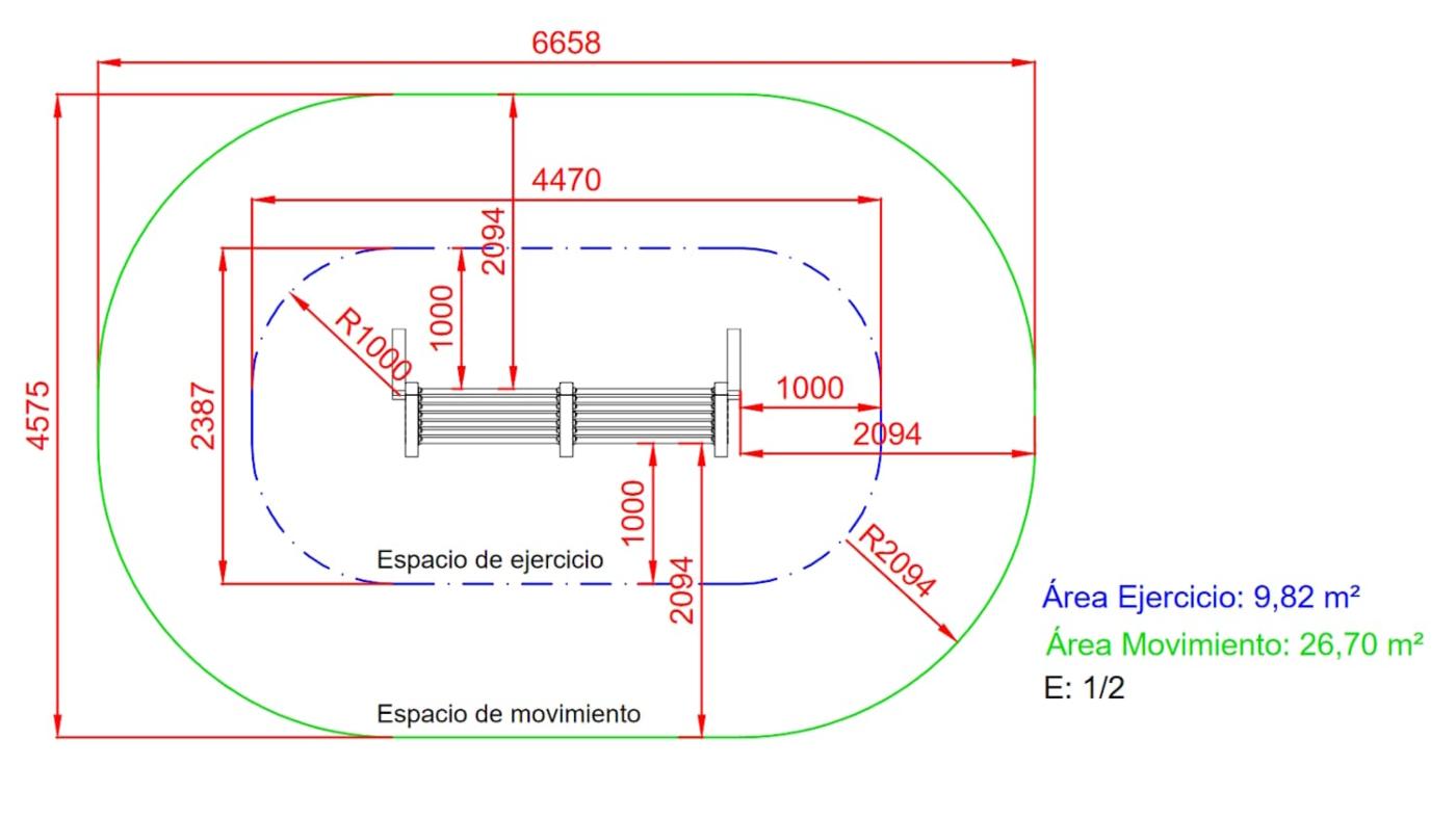 Circuit educació física exterior: Espatllera inclinada