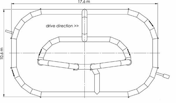 circuito insuflável carros pedais BERG