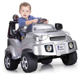 Cotxe bateria elèctric infantil FEBER TT Silver amb comandament a distància