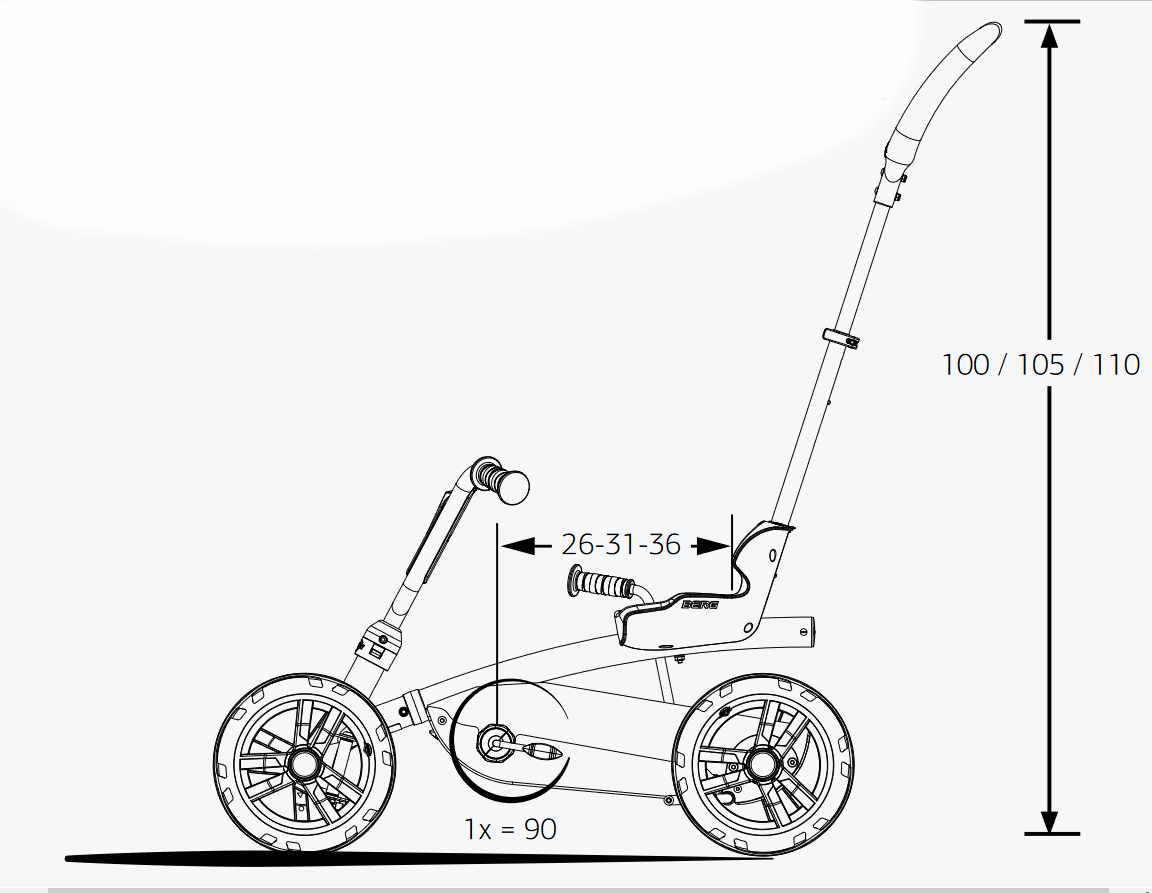 Cotxe de pedals evolutiu BERG Buzzy Bloom 2 en 1 cotxet amb barra per empènyer i quadricicle, millor que un tricicle