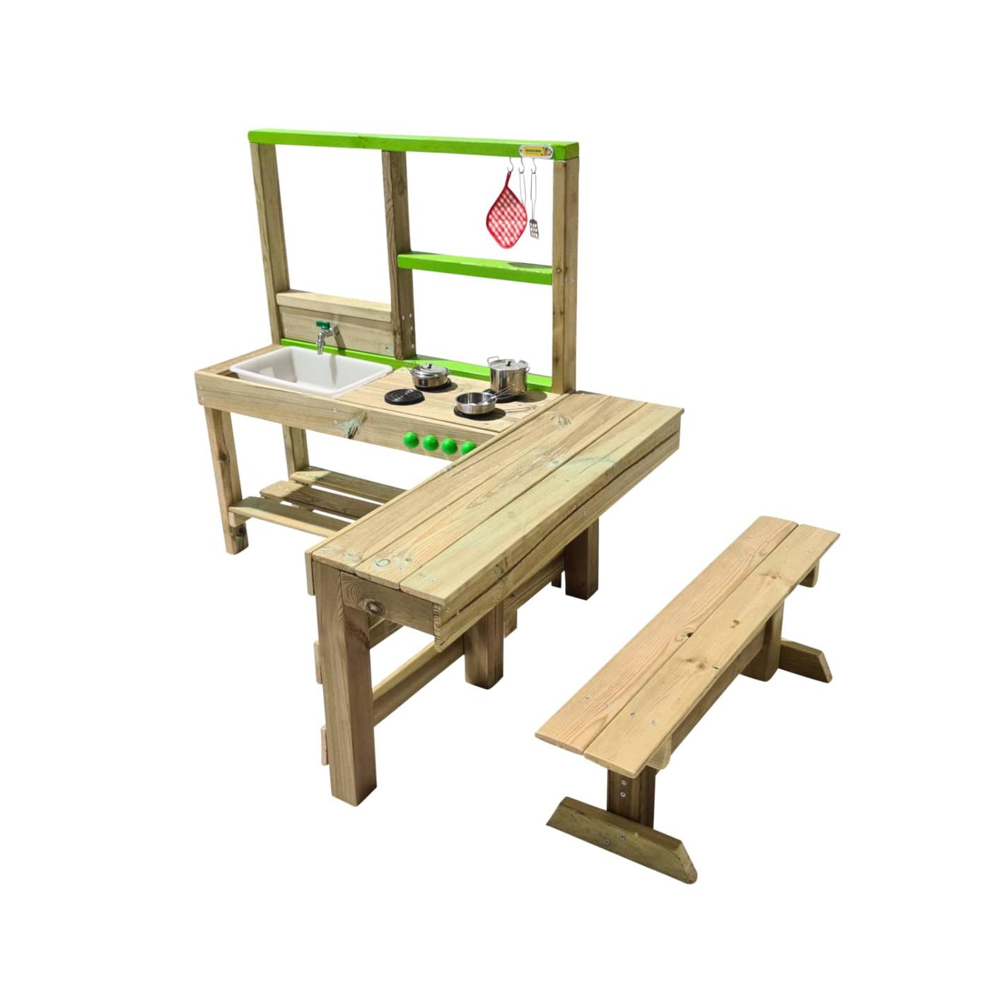 Cocinita exterior infantil de madera MASGAMES SPICY DELICIOUS