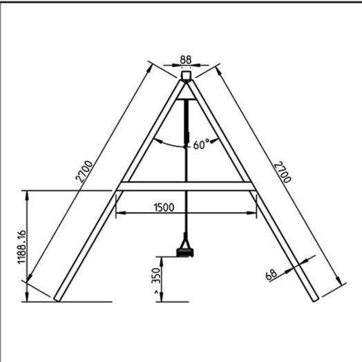 balanço duplo apoiada plataforma de Torres 1,5 mts2