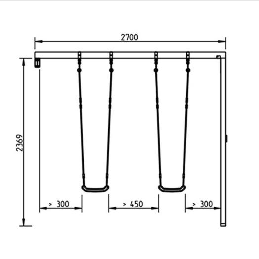 balanço duplo apoiada plataforma de Torres 1,5 mts