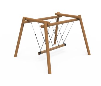 Baloiço de madeira de robinia com barra oscilante e capacidade para 4 pessoas TAULL