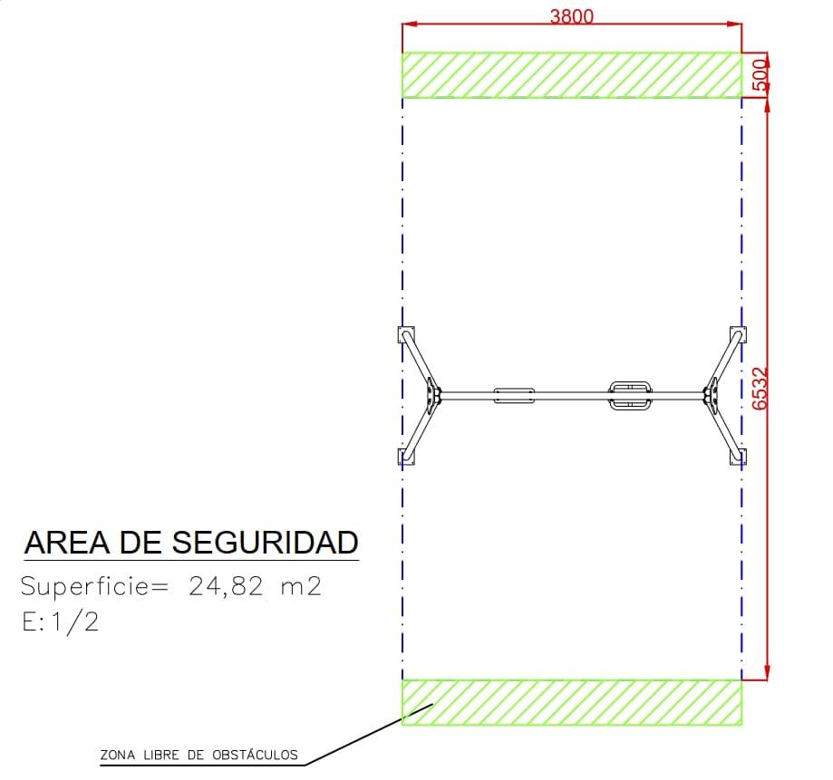 Columpo metálico doble mixto homologado