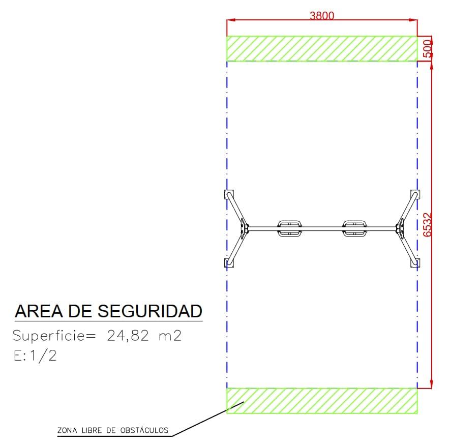 Columpo metálico doble mixto homologado