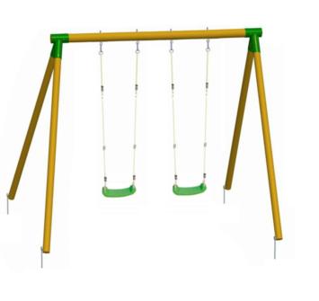 Baloiço duplo de madeira masgames KIBO