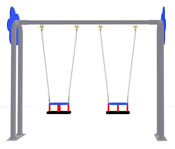 Columpio Homologado Metálico de dos plazas FLOR