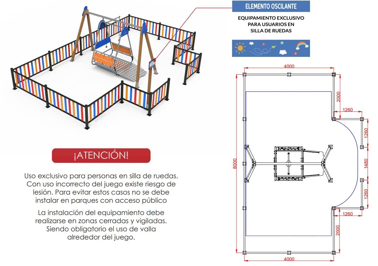 Gronxador Monoplaça Inclusiu PER A CADIRA DE RODES ús públic