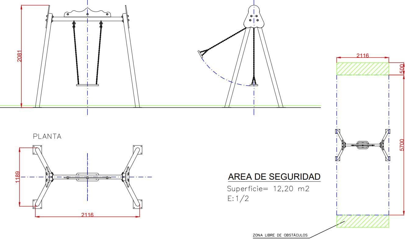 Gronxador individual metàl·lic ús públic comercial mides 1